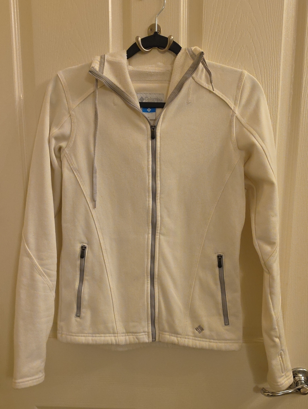 Columbia Women's Cream Full-Zip Hooded Workout/Utility Jacket